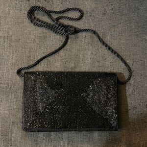 Nordstrom Black Beaded Clutch
